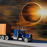 Trucking and the solar eclipse.