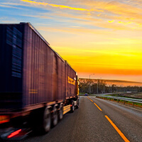 Truck on highway